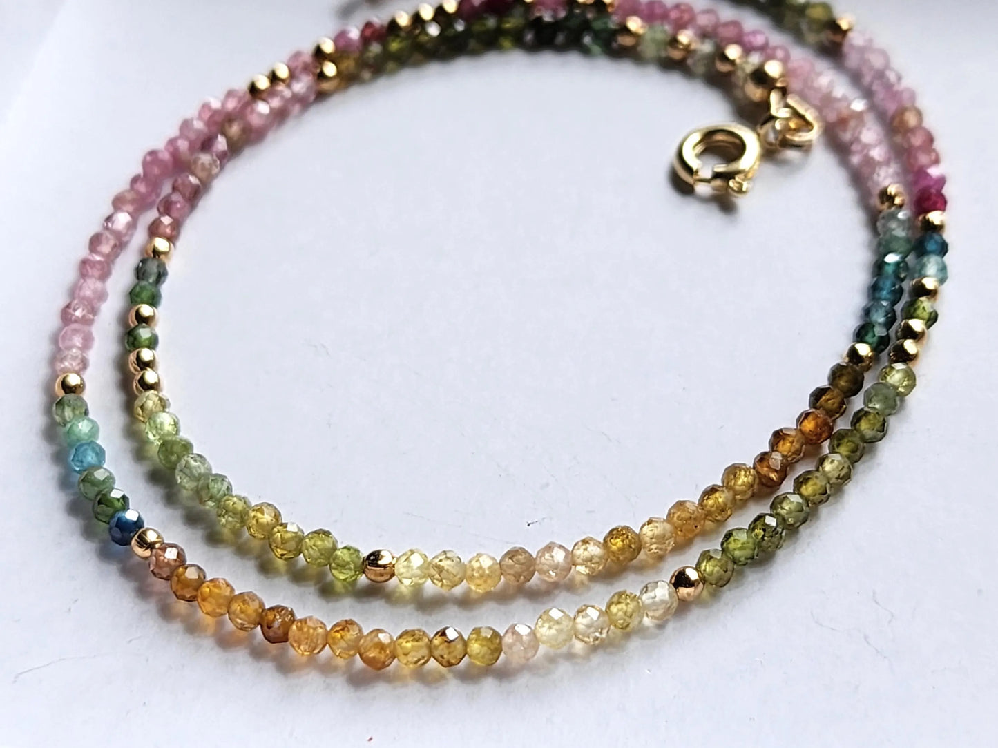 Rainbow Tourmaline Stacking Necklace