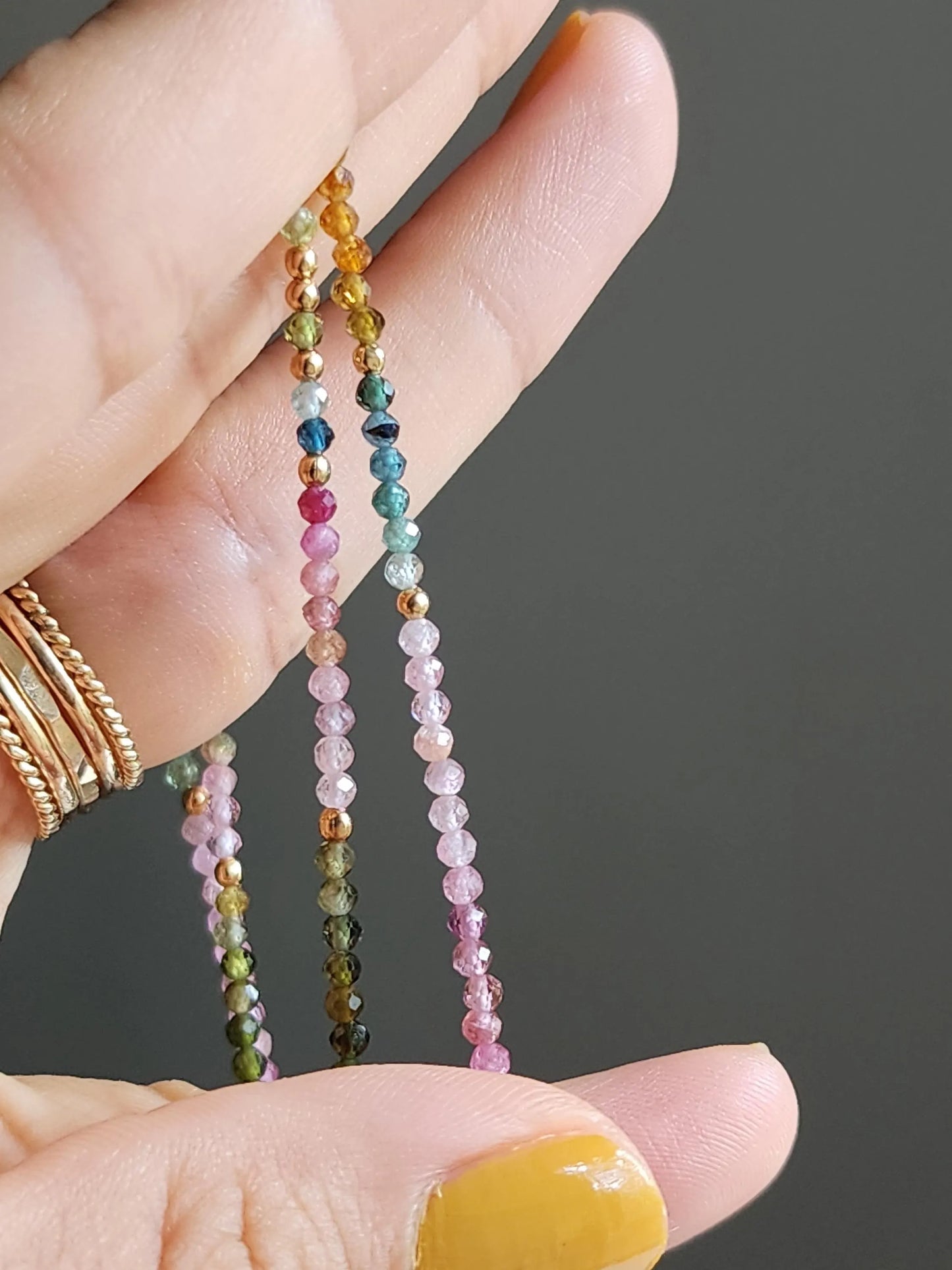 Rainbow Tourmaline Stacking Necklace