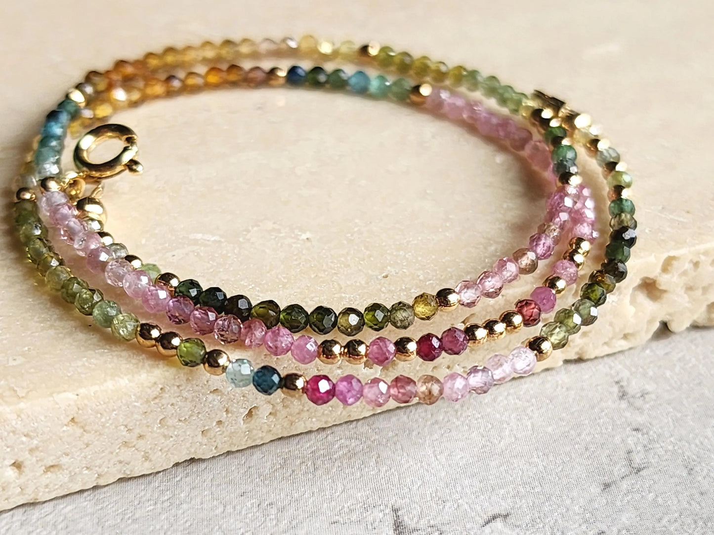 Rainbow Tourmaline Stacking Necklace